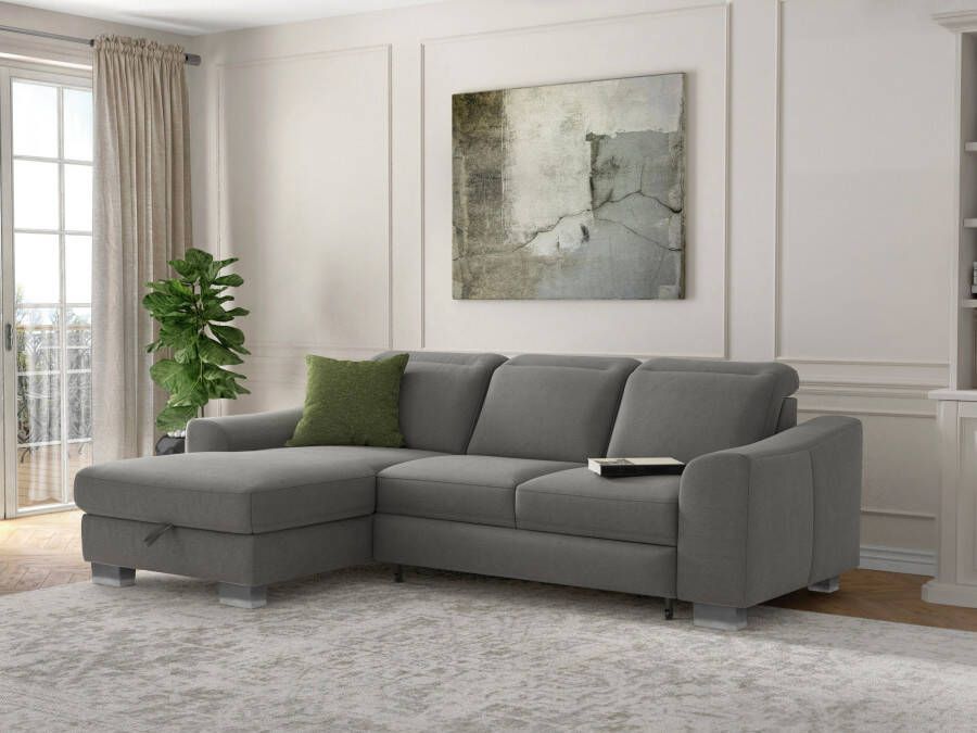 Sit&more Hoekbank Dundee L-vorm met binnenvering en edelstalen poten naar keuze met verstelbare hoofdsteun - Foto 3