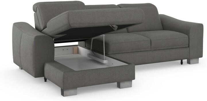 Sit&more Hoekbank Dundee L-vorm met binnenvering en edelstalen poten naar keuze met verstelbare hoofdsteun - Foto 13