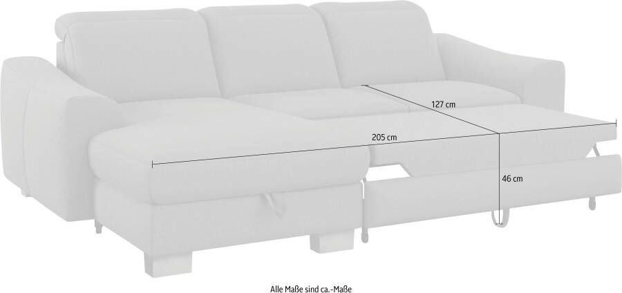 Sit&more Hoekbank Dundee L-vorm met binnenvering en edelstalen poten naar keuze met verstelbare hoofdsteun - Foto 10