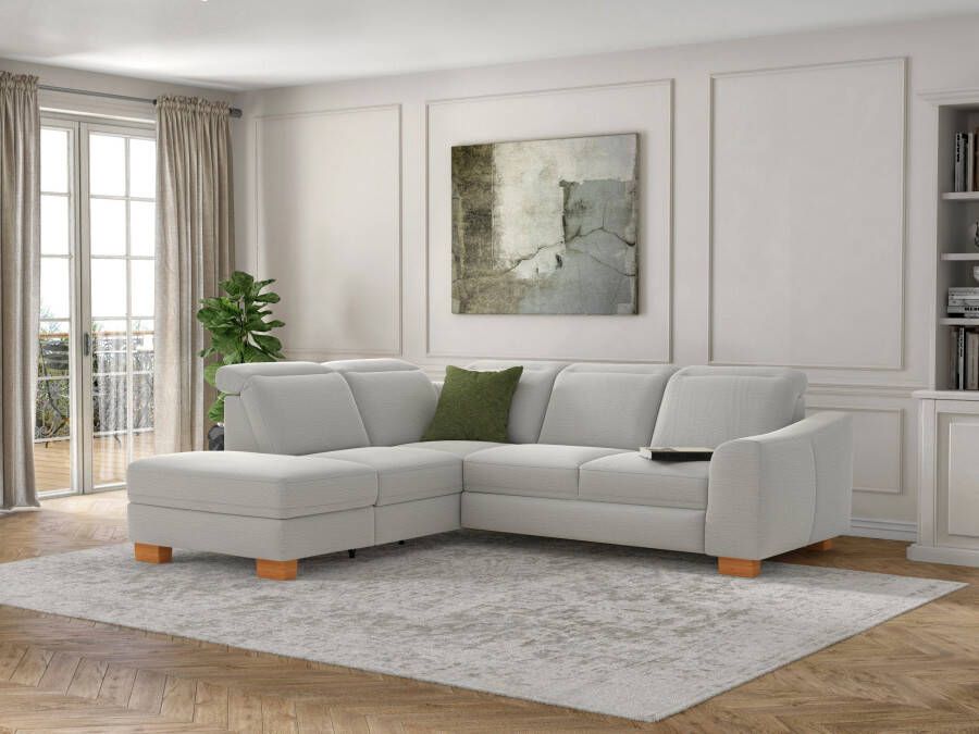 Sit&more Hoekbank Dundee L-vorm met binnenvering en massief houten poten naar keuze met verstelbare hoofdsteun - Foto 3