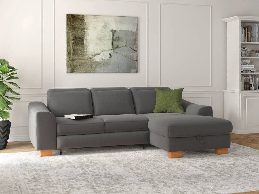 Sit&more Hoekbank Dundee L-vorm met binnenvering en massief houten poten naar keuze met verstelbare hoofdsteun - Foto 4