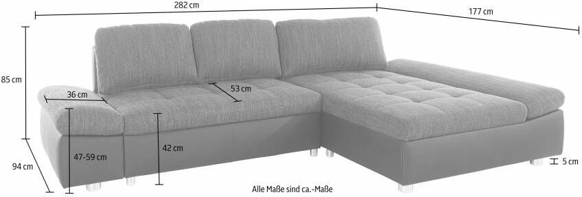 Sit&more Hoekbank Fabona naar keuze met slaapfunctie bedkist beweegbare armleuning - Foto 5