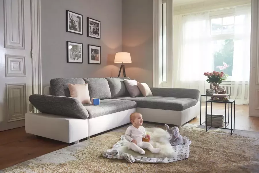Sit&more Hoekbank Fabona naar keuze met slaapfunctie bedkist beweegbare armleuning