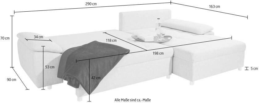 Sit&more Hoekbank Labene L-vorm naar keuze met slaapfunctie en bedkist ook als xxl-variant - Foto 7
