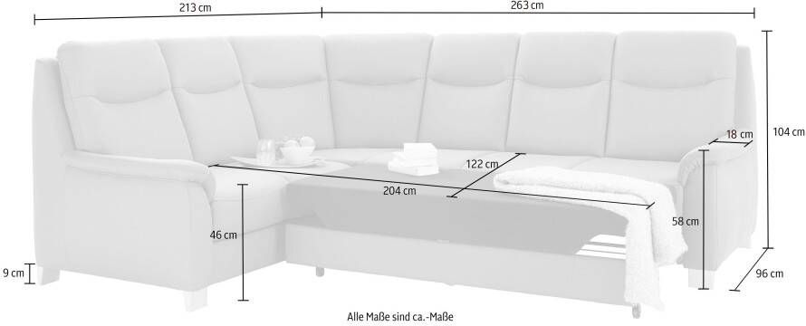 Sit&more Hoekbank Boccaccio L-vorm met binnenvering en verstelbare hoofdsteun naar keuze met slaapfunctie - Foto 4
