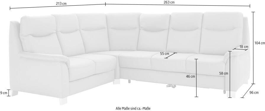 Sit&more Hoekbank Boccaccio L-vorm met binnenvering en verstelbare hoofdsteun naar keuze met slaapfunctie - Foto 5