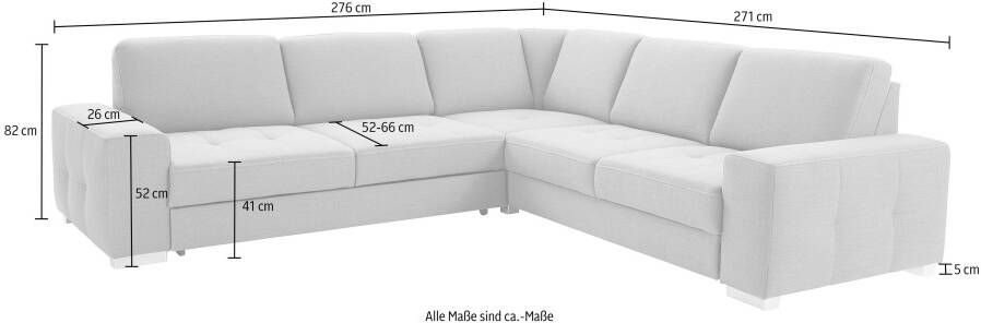 Sit&more Hoekbank Santorini L-vorm met binnenvering en zitdiepteverstelling naar keuze met slaapfunctie - Foto 4