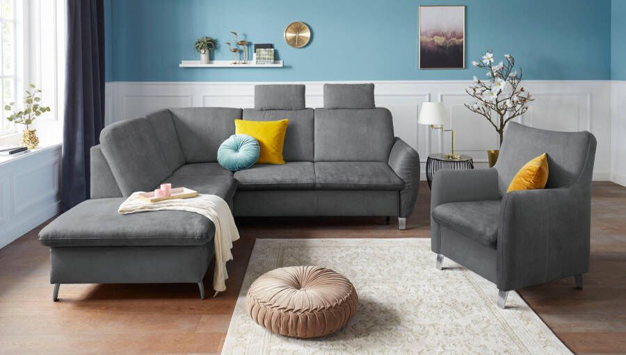 Sit&more Hoekbank Daytona L-vorm met binnenvering twee hoofdsteunen en naar keuze met slaapfunctie - Foto 4