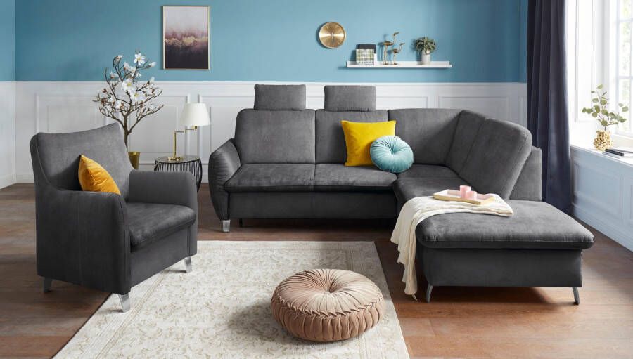 Sit&more Hoekbank Daytona L-vorm met binnenvering twee hoofdsteunen en naar keuze met slaapfunctie - Foto 3