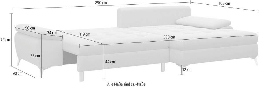 Sit&more Hoekbank Latigo L-vorm met mega-récamier naar keuze met slaapfunctie en bedkist - Foto 10