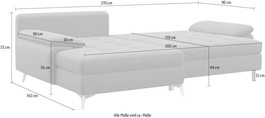 Sit&more Hoekbank Latigo L-vorm met récamier naar keuze met slaapfunctie en bedkist - Foto 6