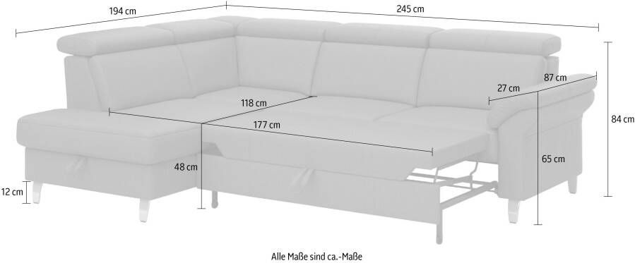 Sit&more Hoekbank Arngast L-vorm met verstelbare hoofdsteun en binnenvering - Foto 6