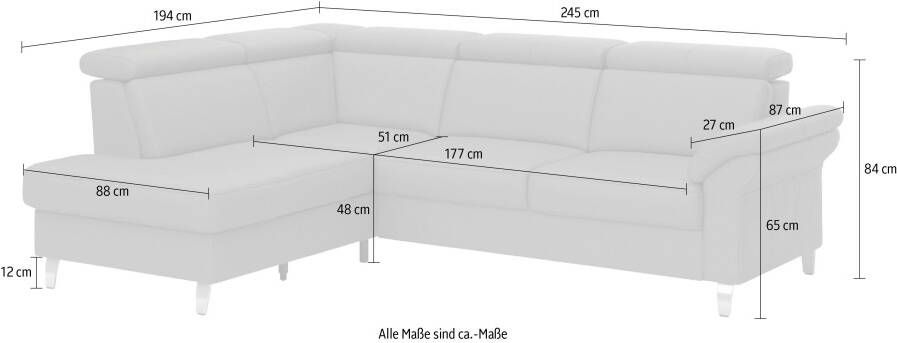 Sit&more Hoekbank Arngast L-vorm met verstelbare hoofdsteun en binnenvering - Foto 6