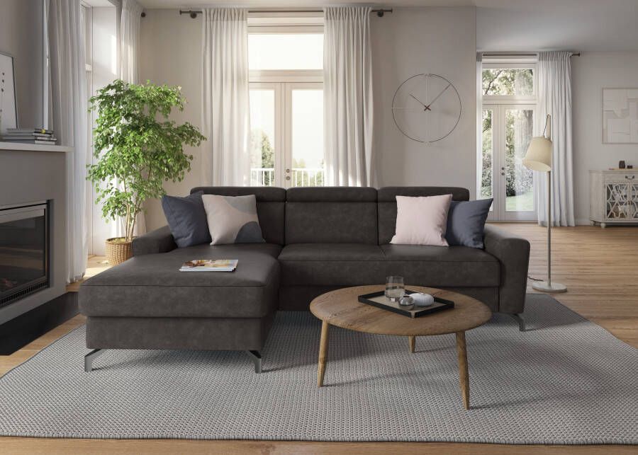 Sit&more Hoekbank Scarlett L-vorm met verstelbare hoofdsteun naar keuze met slaapfunctie bedkist - Foto 3