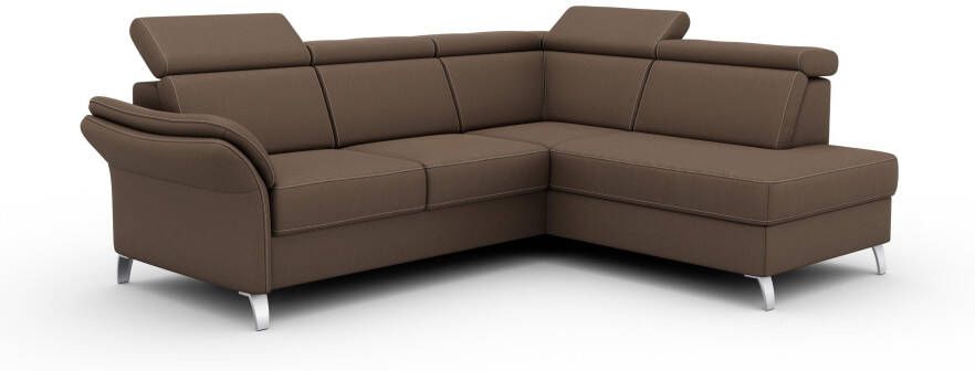 Sit&more Hoekbank Vincenzo L-vorm met verstelbare hoofdsteun naar keuze met slaapfunctie bedkist - Foto 6