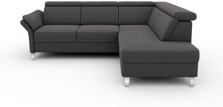 Sit&more Hoekbank Vincenzo L-vorm met verstelbare hoofdsteun naar keuze met slaapfunctie bedkist - Foto 4