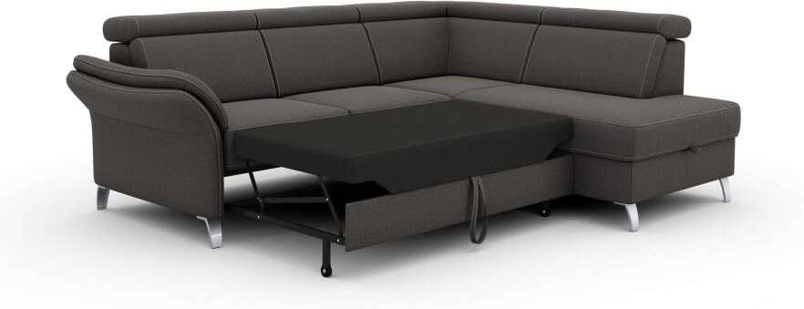 Sit&more Hoekbank Vincenzo L-vorm met verstelbare hoofdsteun naar keuze met slaapfunctie bedkist - Foto 9