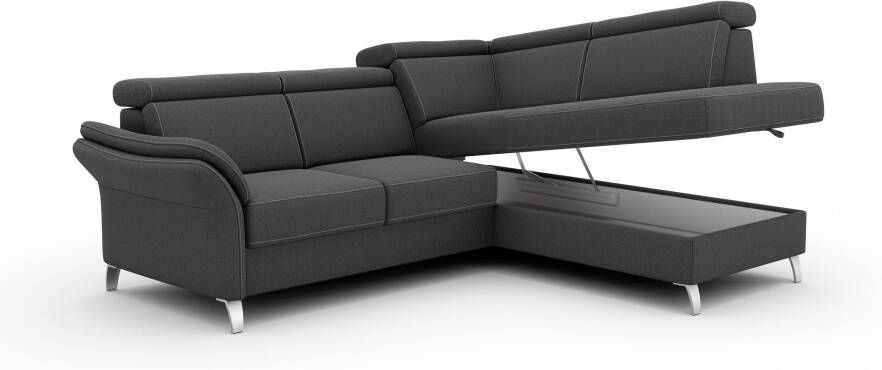 Sit&more Hoekbank Vincenzo L-vorm met verstelbare hoofdsteun naar keuze met slaapfunctie bedkist - Foto 8