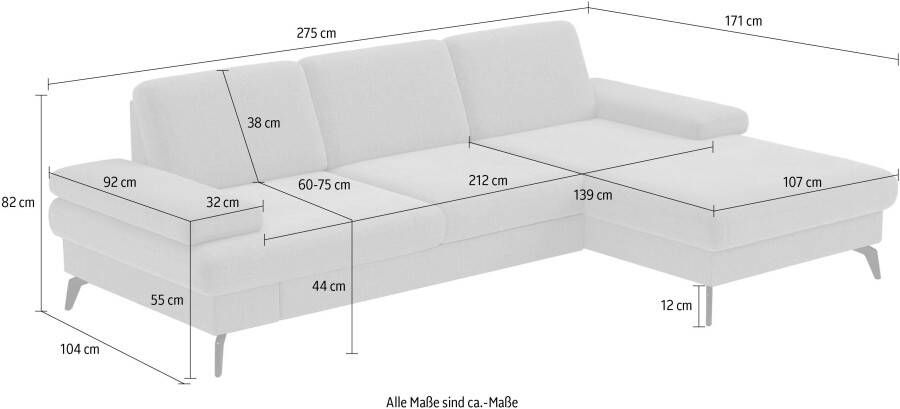 Sit&more Hoekbank Morris L-vorm incl. zitdiepteverstelling optioneel met slaapfunctie en bedbox en verstelling armleuning - Foto 3