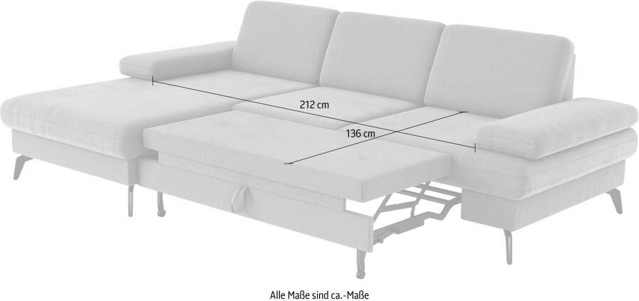 Sit&more Hoekbank Morris L-vorm incl. zitdiepteverstelling optioneel met slaapfunctie en bedbox en verstelling armleuning - Foto 3