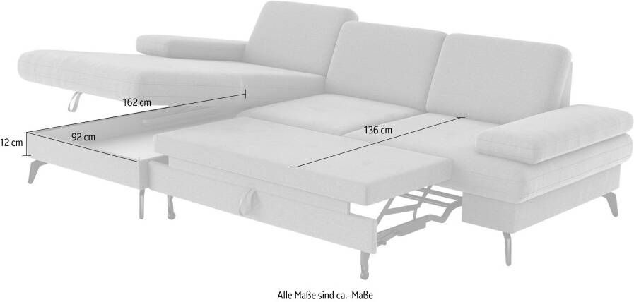 Sit&more Hoekbank Morris L-vorm incl. zitdiepteverstelling optioneel met slaapfunctie en bedbox en verstelling armleuning - Foto 3