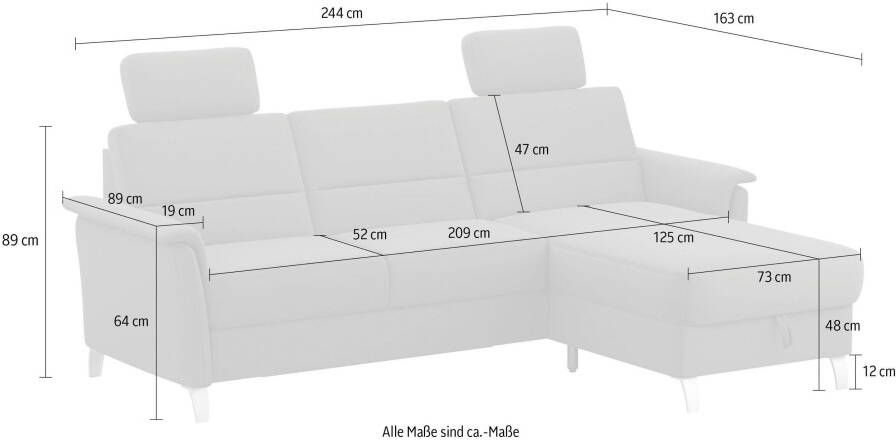 Sit&more Hoekbank Palmera L-vorm Binnenvering naar keuze met slaapfunctie en met zonder bergruimte - Foto 3