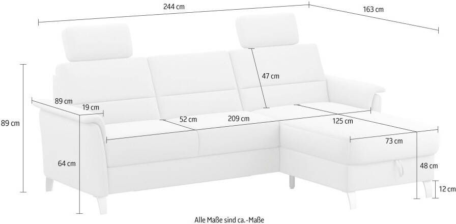 Sit&more Hoekbank Palmera L-vorm Binnenvering naar keuze met slaapfunctie en met zonder bergruimte - Foto 5