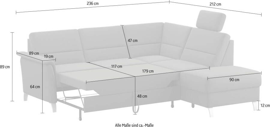 Sit&more Hoekbank Palmera L-vorm Binnenvering naar keuze met slaapfunctie en met zonder bergruimte - Foto 5