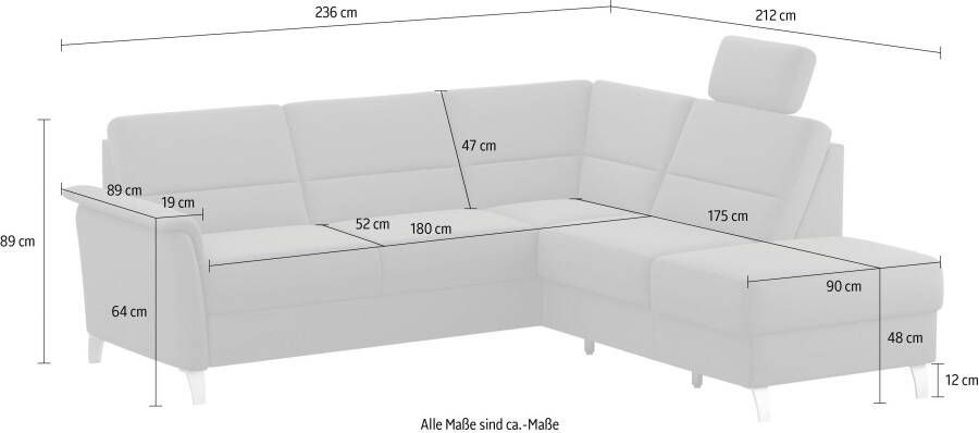 Sit&more Hoekbank Palmera L-vorm Binnenvering naar keuze met slaapfunctie en met zonder bergruimte - Foto 6