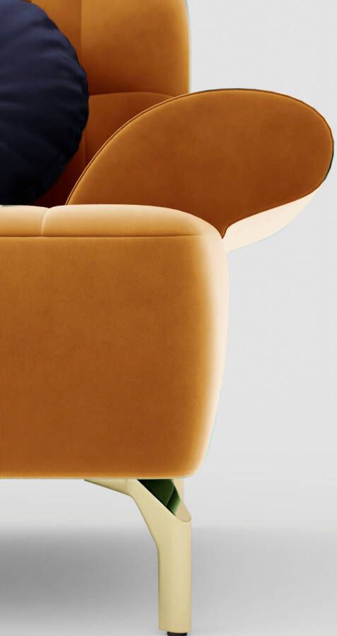 Sit&more Hoekbank Orient 1 V L-Form inclusief 4 sierkussens met strassteentjes goudkleurige metalen poten - Foto 5