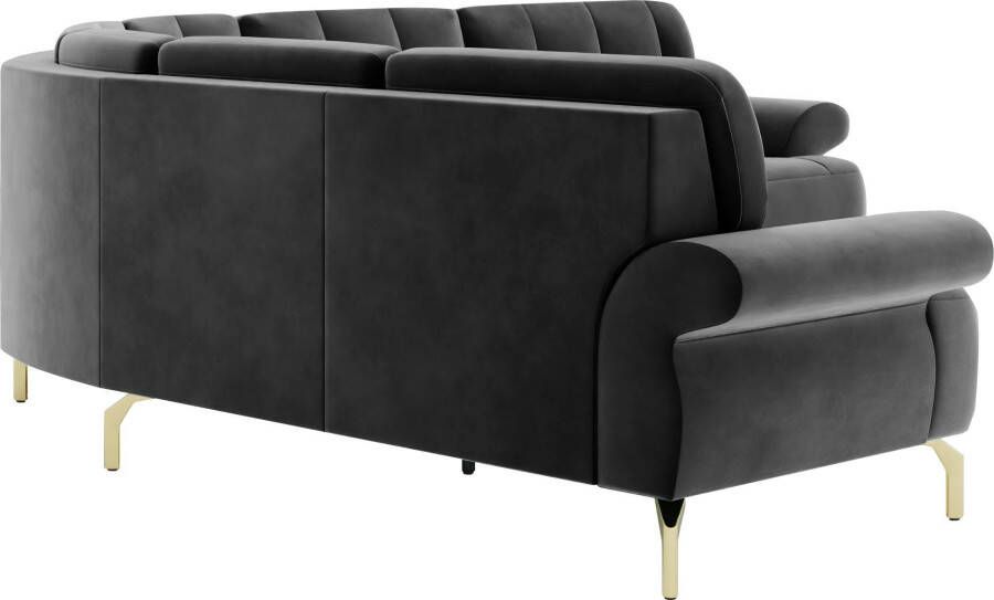 Sit&more Hoekbank Orient 1 V L-Form inclusief 4 sierkussens met strassteentjes goudkleurige metalen poten - Foto 2