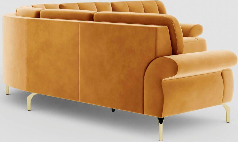 Sit&more Hoekbank Orient 1 V L-Form inclusief 4 sierkussens met strassteentjes goudkleurige metalen poten - Foto 2