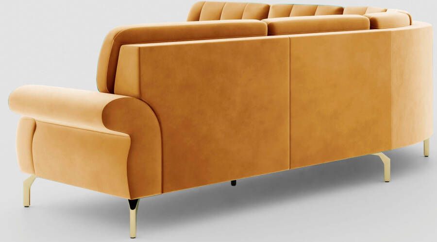 Sit&more Hoekbank Orient 1 V L-Form inclusief 4 sierkussens met strassteentjes goudkleurige metalen poten - Foto 4