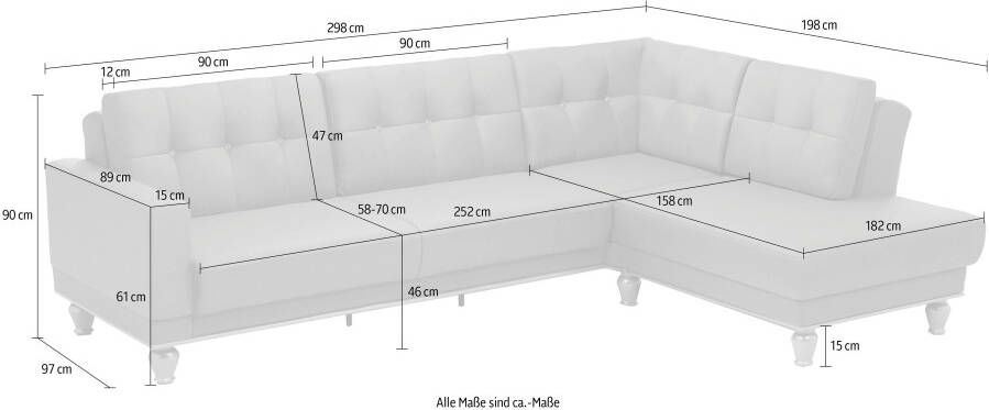 Sit&more Hoekbank Orient 5 V L-Form met strassteentjes naar keuze met slaapfunctie en bedkist - Foto 4