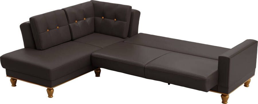 Sit&more Hoekbank Orient 5 L-vorm met strassteentjes naar keuze met slaapfunctie en bedkist - Foto 6