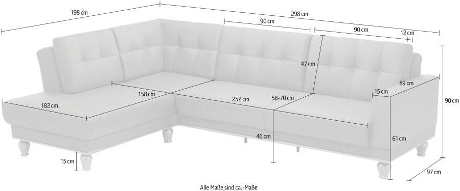 Sit&more Hoekbank Orient 5 V L-vorm met strassteentjes naar keuze met slaapfunctie en bedkist - Foto 6