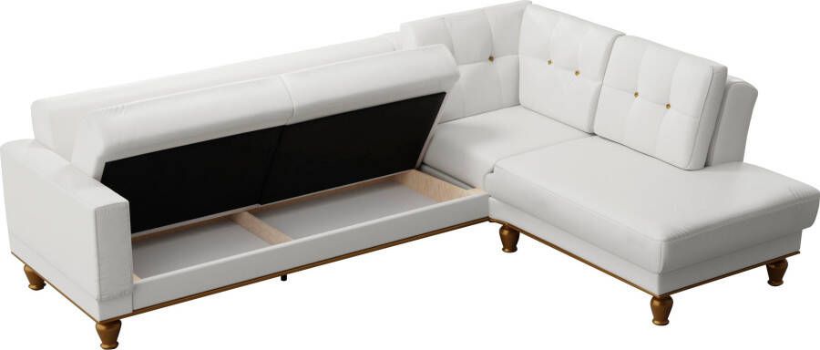Sit&more Hoekbank Orient 5 V L-vorm met strassteentjes naar keuze met slaapfunctie en bedkist - Foto 4