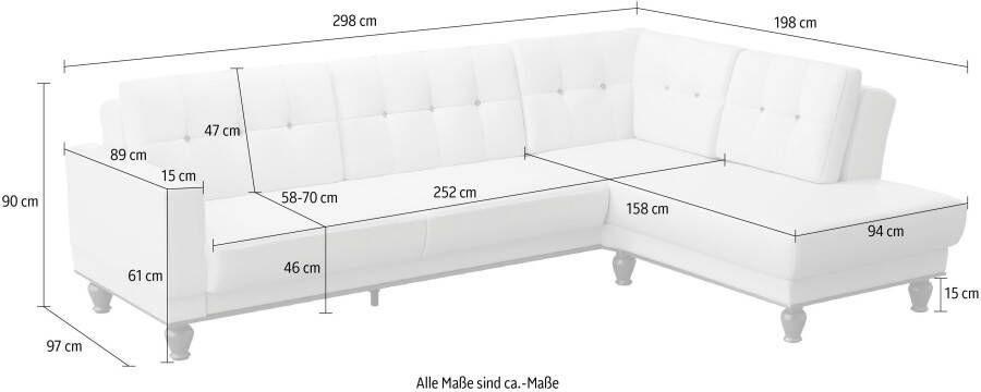 Sit&more Hoekbank Orient 5 V L-vorm met strassteentjes naar keuze met slaapfunctie en bedkist - Foto 5