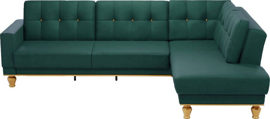 Sit&more Hoekbank Orient 5 L-vorm met strassteentjes naar keuze met slaapfunctie en bedkist - Foto 6
