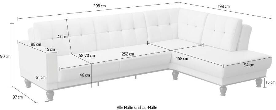 Sit&more Hoekbank Orient 5 V L-vorm met strassteentjes naar keuze met slaapfunctie en bedkist - Foto 6