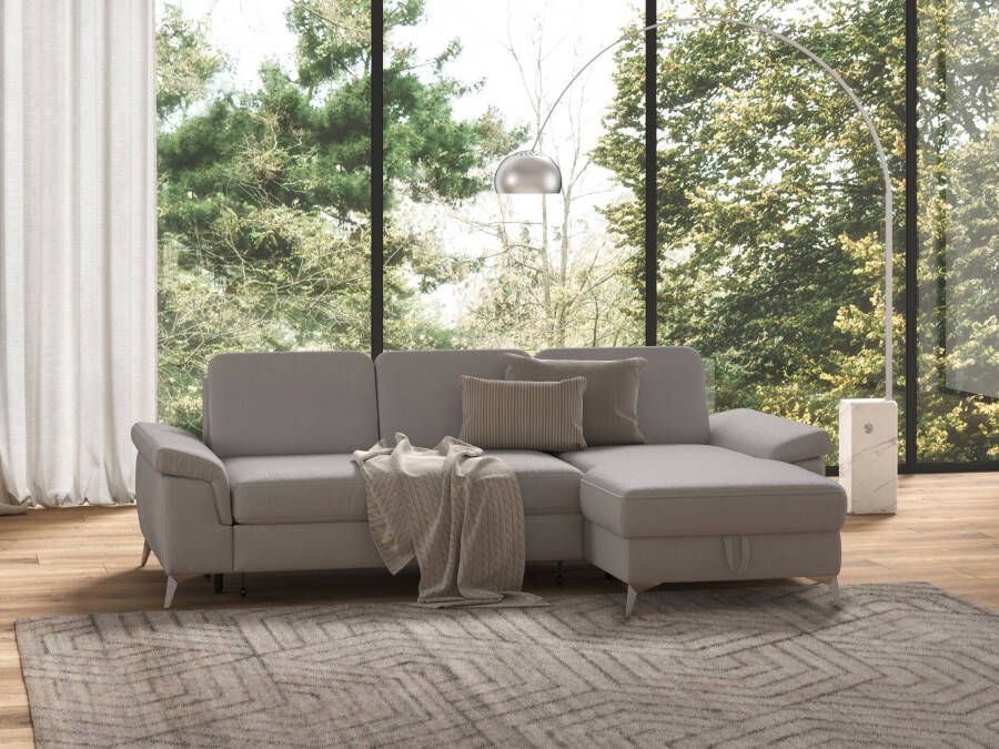 Sit&more Hoekbank Padua L-vorm inclusief zitdiepteverstelling armleuning en binnenvering - Foto 3