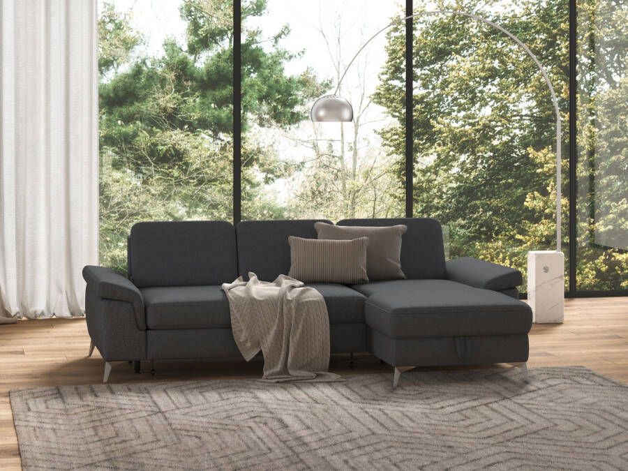 Sit&more Hoekbank Padua L-vorm inclusief zitdiepteverstelling armleuning en binnenvering - Foto 3