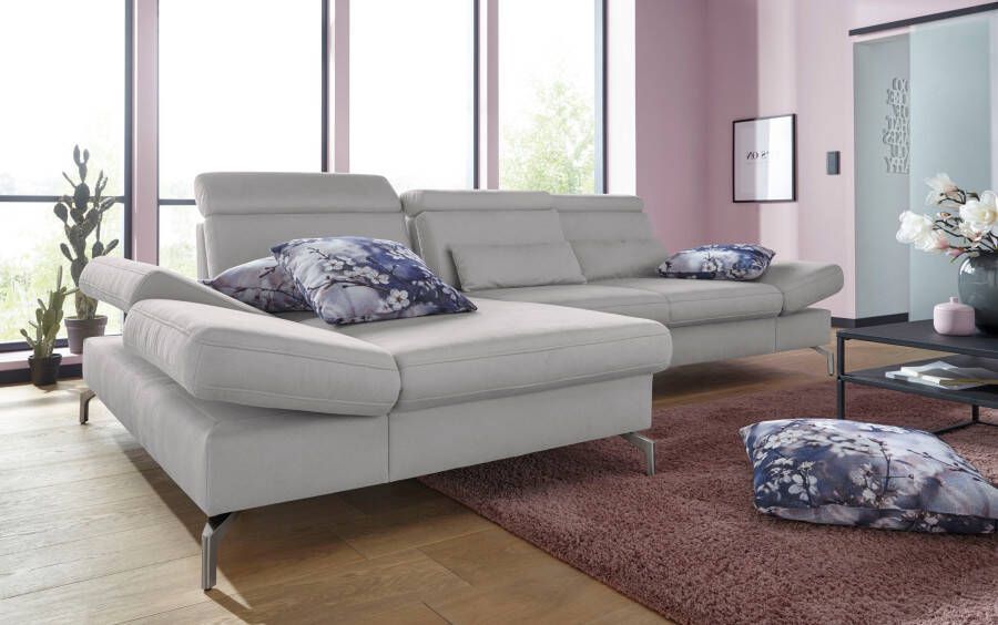 Sit&more Hoekbank Brisbane L-vorm Poothoogte 15 cm inclusief verstelbare zitdiepte armleuningen en hoofdeind - Foto 7