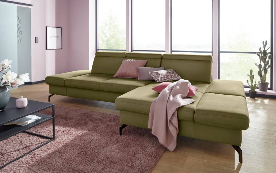 Sit&more Hoekbank Brisbane L-vorm Poothoogte 15 cm inclusief verstelbare zitdiepte armleuningen en hoofdeind - Foto 7