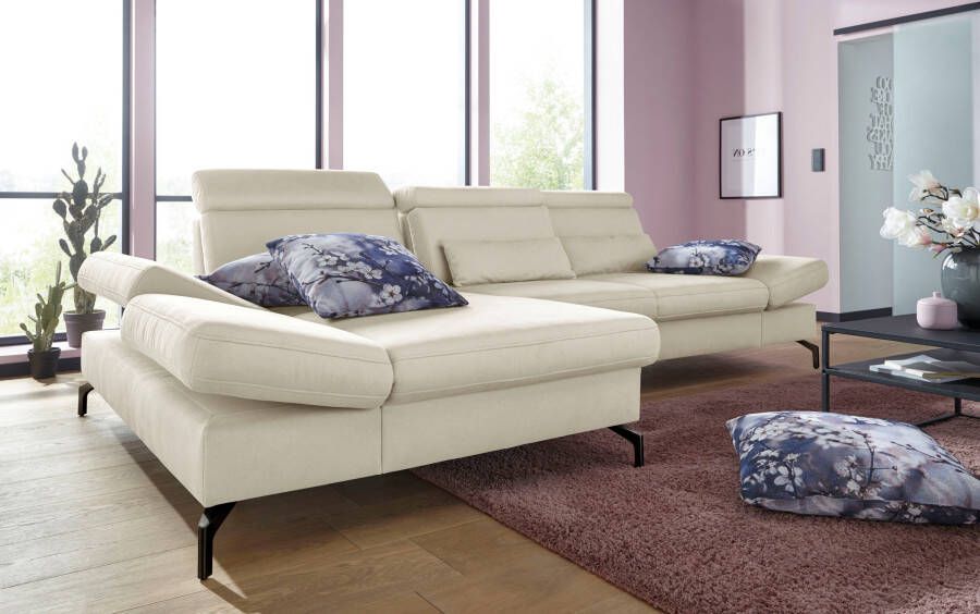 Sit&more Hoekbank Brisbane L-vorm Poothoogte 15 cm inclusief verstelbare zitdiepte armleuningen en hoofdeind - Foto 7