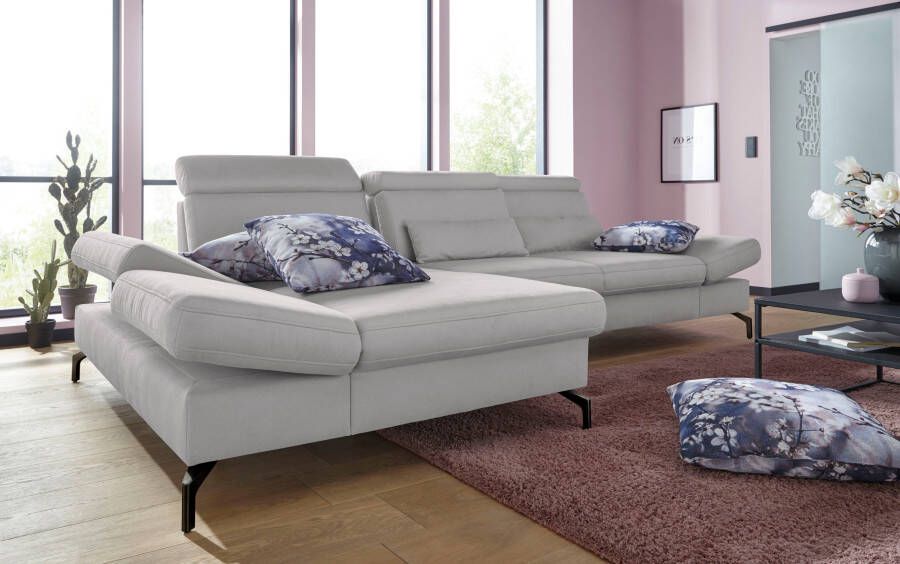 Sit&more Hoekbank Brisbane L-vorm Poothoogte 15 cm inclusief verstelbare zitdiepte armleuningen en hoofdeind - Foto 6