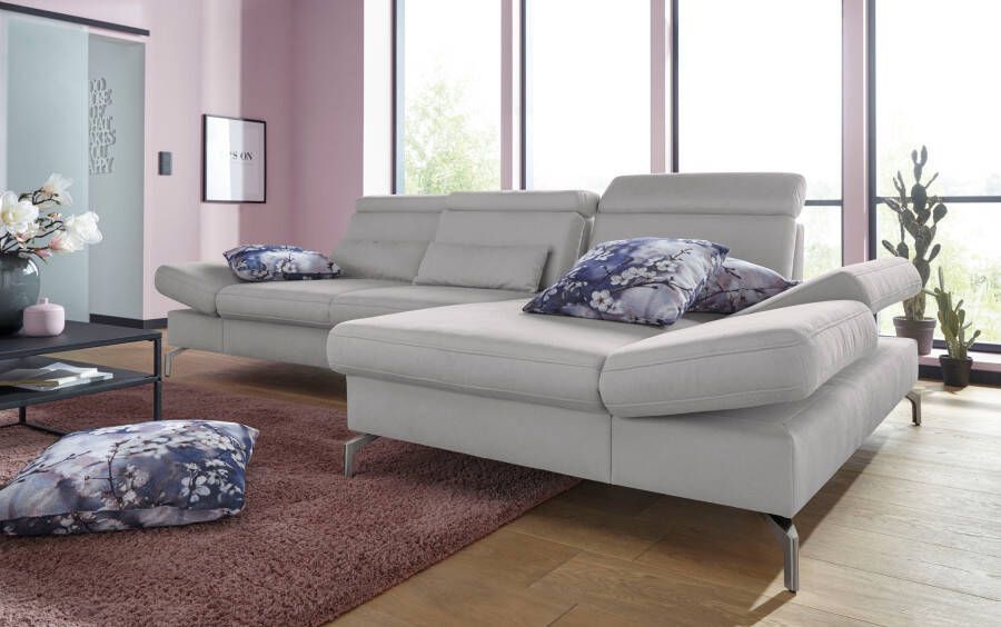 Sit&more Hoekbank Brisbane L-vorm Poothoogte 15 cm inclusief verstelbare zitdiepte armleuningen en hoofdeind - Foto 6