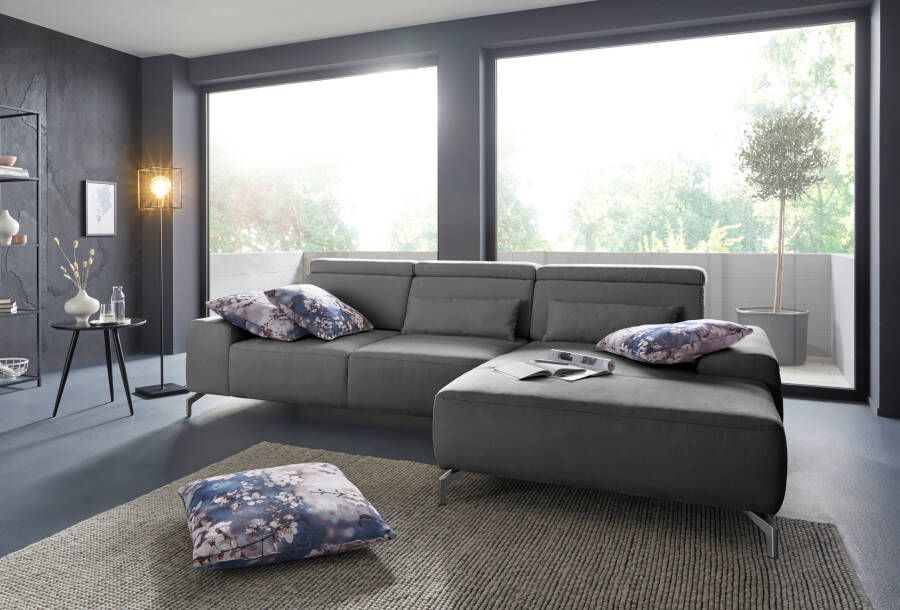 Sit&more Hoekbank Gizeh L-vorm Poothoogte 15 cm inclusief zitdiepteverstelling en verstelbare hoofdsteun - Foto 3