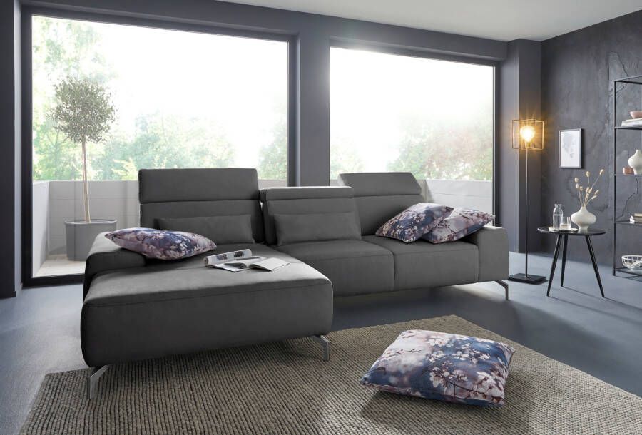 Sit&more Hoekbank Gizeh L-vorm Poothoogte 15 cm inclusief zitdiepteverstelling en verstelbare hoofdsteun - Foto 3