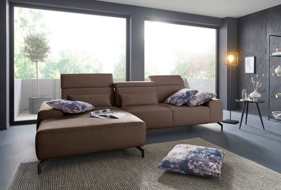 Sit&more Hoekbank Gizeh L-vorm Poothoogte 15 cm inclusief zitdiepteverstelling en verstelbare hoofdsteun - Foto 3